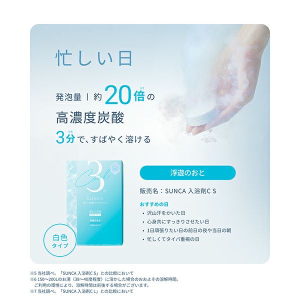 限定】スンカ 薬用入浴剤クール 重炭酸タイプ 「瞑想のいろ」「浮遊のおと」 アソート 8錠入りBOX | ｍｓｈ公式サイト